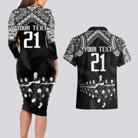 Custom NZ Rugby Couples Matching Long Sleeve Bodycon Dress and Hawaiian Shirt Kapa Opango Maori Haka With Years of The All Black Champions LT9 - Wonder Print Shop