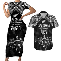 Custom NZ Rugby Couples Matching Short Sleeve Bodycon Dress and Hawaiian Shirt Kapa Opango Maori Haka With Years of The All Black Champions LT9 - Wonder Print Shop