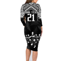 Custom NZ Rugby Family Matching Long Sleeve Bodycon Dress and Hawaiian Shirt Kapa Opango Maori Haka With Years of The All Black Champions LT9 - Wonder Print Shop