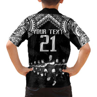 Custom NZ Rugby Family Matching Short Sleeve Bodycon Dress and Hawaiian Shirt Kapa Opango Maori Haka With Years of The All Black Champions - Wonder Print Shop