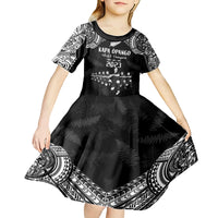 Custom NZ Rugby Kid Short Sleeve Dress Kapa Opango Maori Haka With Years of The All Black Champions - Wonder Print Shop