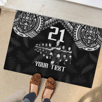 Custom NZ Rugby Rubber Doormat Kapa Opango Maori Haka With Years of The All Black Champions - Wonder Print Shop