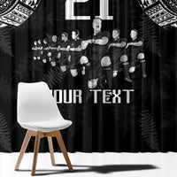 Custom NZ Rugby Window Curtain Kapa Opango Maori Haka With Years of The All Black Champions - Wonder Print Shop