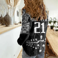 Custom NZ Rugby Women Casual Shirt Kapa Opango Maori Haka With Years of The All Black Champions - Wonder Print Shop