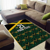 Jamaica Football Custom Area Rug Black Ethnic Motifs LT9 - Wonder Print Shop