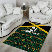 Jamaica Football Custom Area Rug Black Ethnic Motifs LT9 - Wonder Print Shop