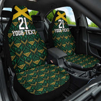 Jamaica Football Custom Car Seat Cover Black Ethnic Motifs LT9 - Wonder Print Shop