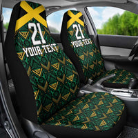 Jamaica Football Custom Car Seat Cover Black Ethnic Motifs LT9 - Wonder Print Shop
