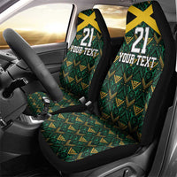 Jamaica Football Custom Car Seat Cover Black Ethnic Motifs LT9 - Wonder Print Shop