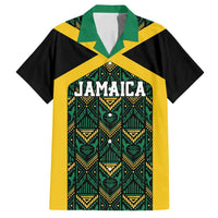 Jamaica Football Custom Family Matching Long Sleeve Bodycon Dress and Hawaiian Shirt Black Ethnic Motifs LT9 - Wonder Print Shop