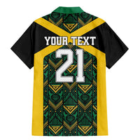Jamaica Football Custom Family Matching Mermaid Dress and Hawaiian Shirt Black Ethnic Motifs LT9 - Wonder Print Shop