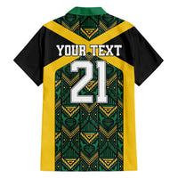 Jamaica Football Custom Family Matching Short Sleeve Bodycon Dress and Hawaiian Shirt Black Ethnic Motifs - Wonder Print Shop