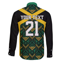 Jamaica Football Custom Family Matching Tank Maxi Dress and Hawaiian Shirt Black Ethnic Motifs - Wonder Print Shop