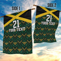 Jamaica Football Custom Garden Flag Black Ethnic Motifs - Wonder Print Shop