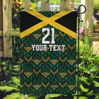 Jamaica Football Custom Garden Flag Black Ethnic Motifs - Wonder Print Shop