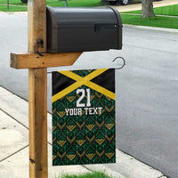 Jamaica Football Custom Garden Flag Black Ethnic Motifs - Wonder Print Shop