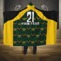 Jamaica Football Custom Hooded Blanket Black Ethnic Motifs