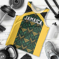 Jamaica Football Custom Men Tank Top Black Ethnic Motifs - Wonder Print Shop