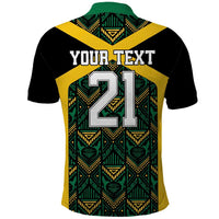 Jamaica Football Custom Polo Shirt Black Ethnic Motifs - Wonder Print Shop