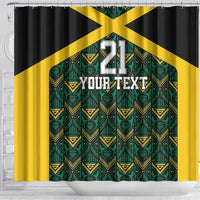 Jamaica Football Custom Shower Curtain Black Ethnic Motifs