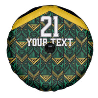 Jamaica Football Custom Spare Tire Cover Black Ethnic Motifs - Wonder Print Shop