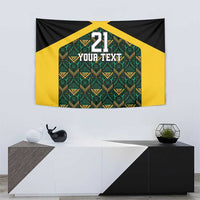 Jamaica Football Custom Tapestry Black Ethnic Motifs - Wonder Print Shop