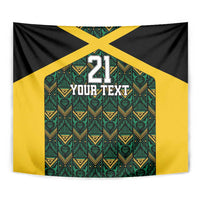 Jamaica Football Custom Tapestry Black Ethnic Motifs - Wonder Print Shop
