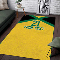 Jamaica Football Custom Area Rug Gold Ethnic Motifs LT9 - Wonder Print Shop