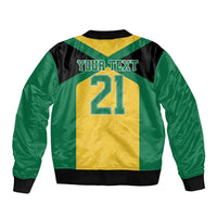 Jamaica Football Custom Bomber Jacket Gold Ethnic Motifs LT9 - Wonder Print Shop