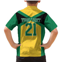 Jamaica Football Custom Family Matching Mermaid Dress and Hawaiian Shirt Gold Ethnic Motifs LT9 - Wonder Print Shop