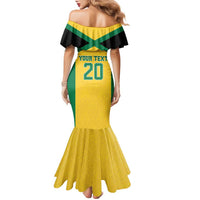 Jamaica Football Custom Family Matching Mermaid Dress and Hawaiian Shirt Gold Ethnic Motifs LT9 - Wonder Print Shop