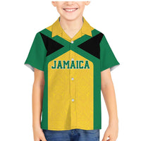 Jamaica Football Custom Family Matching Mermaid Dress and Hawaiian Shirt Gold Ethnic Motifs LT9 - Wonder Print Shop