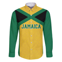 Jamaica Football Custom Family Matching Puletasi and Hawaiian Shirt Gold Ethnic Motifs - Wonder Print Shop