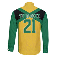 Jamaica Football Custom Family Matching Puletasi and Hawaiian Shirt Gold Ethnic Motifs - Wonder Print Shop