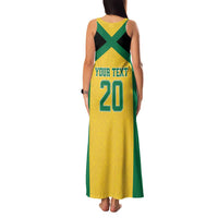 Jamaica Football Custom Family Matching Tank Maxi Dress and Hawaiian Shirt Gold Ethnic Motifs - Wonder Print Shop