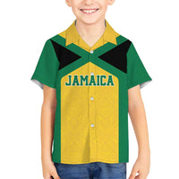 Jamaica Football Custom Hawaiian Shirt Gold Ethnic Motifs - Wonder Print Shop