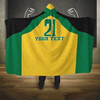 Jamaica Football Custom Hooded Blanket Gold Ethnic Motifs