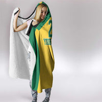 Jamaica Football Custom Hooded Blanket Gold Ethnic Motifs