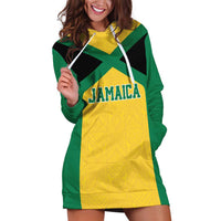 Jamaica Football Custom Hoodie Dress Gold Ethnic Motifs - Wonder Print Shop