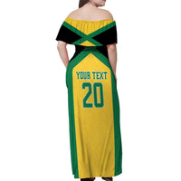 Jamaica Football Custom Off Shoulder Maxi Dress Gold Ethnic Motifs - Wonder Print Shop