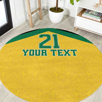 Jamaica Football Custom Round Carpet Gold Ethnic Motifs