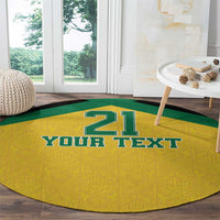 Jamaica Football Custom Round Carpet Gold Ethnic Motifs