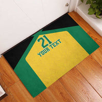Jamaica Football Custom Rubber Doormat Gold Ethnic Motifs - Wonder Print Shop