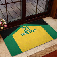 Jamaica Football Custom Rubber Doormat Gold Ethnic Motifs - Wonder Print Shop