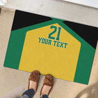 Jamaica Football Custom Rubber Doormat Gold Ethnic Motifs - Wonder Print Shop