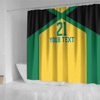 Jamaica Football Custom Shower Curtain Gold Ethnic Motifs