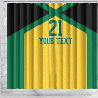 Jamaica Football Custom Shower Curtain Gold Ethnic Motifs