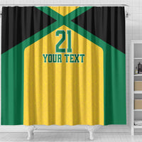 Jamaica Football Custom Shower Curtain Gold Ethnic Motifs