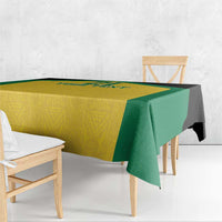 Jamaica Football Custom Tablecloth Gold Ethnic Motifs - Wonder Print Shop