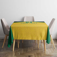 Jamaica Football Custom Tablecloth Gold Ethnic Motifs - Wonder Print Shop